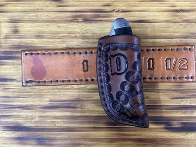 Leather Folding Pocket Knife Clip Sheath Mini Trapper Size (Sheath Only) - Image 1 of 4