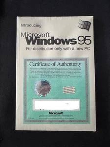 Microsoft Windows 95 With Certificate Of  Authenticity & Product ID - SEALED NEW - Picture 1 of 2