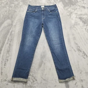 Hudson Jean Womens 27 Blue Natalie Mid Rise Straight Leg Crop Cuffed Hem Stretch - Picture 1 of 15