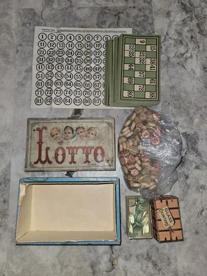 Rare Victorian Vintage Antique Lotto Game England Bingo Keno Glass Counters - Image 1 of 4