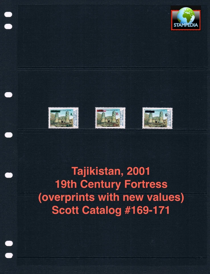 Valor Scott de $5,65 - Fortaleza de Tayikistán 2001 sobreimpresión CV MNH NH UM Foto 1 de 4