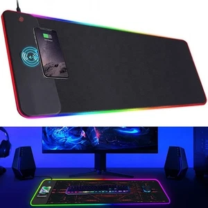 Stylish Black For RGB Gaming Mouse Pad with Efficient Charging Capabilities - Afbeelding 1 van 11