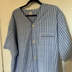 BROOKS BROTHERS Nachthemd Baumwolle Gr. XL blau weiß kariert Nachtwäsche Old Money - Bild 1 von 5
