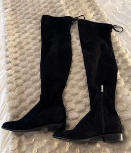 MARC FISHER Women's Renn Over The Knee Boots in black faux suede size 5.5 M - Picture 1 of 7