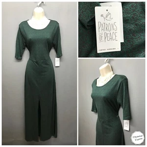 NEW Patrons Of Peace Green Mix Cotton Rich Front Slit Dress Large RRP £19.99 - Picture 1 of 12