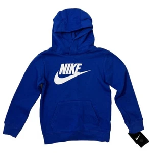 NIKE NWT Boys Size 6 Sweatshirt Hoodie Long Sleeve Swoosh Futura Royal Blue - Picture 1 of 2