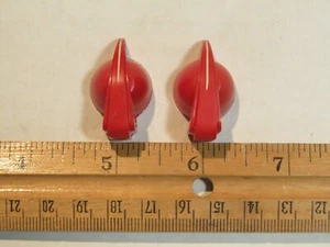 2 perillas de radio de cabeza de pollo rojas de colección ~ eje de 1/4" con tornillos de fijación ~ P - Imagen 1 de 4