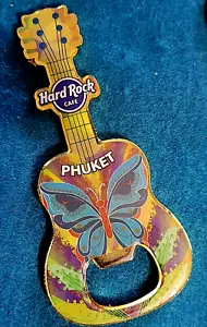 PHUKET THAILAND PYSCHEDELIC BUTTERFLY BOTTLE OPENER MAGNET GUITAR Hard Rock Cafe - Imagen 1 de 1