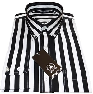 Camisa para hombre Relco blanca negra a rayas caramelo con botones Weller The Jam - Imagen 1 de 5