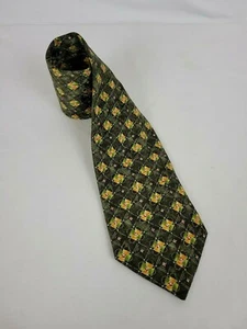 ERMENEGILDO ZEGNA Disegno Excusive Men's Green Silk tie 57" Long 3.75" Wide - Picture 1 of 6