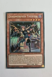 Yugioh TCG Dinomorphia Therizia BACH EN009 Secret Rare 1st Ed Foil Bleed Card  - Picture 1 of 13