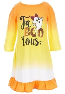 Rare Editions Little Girl's 3/4 Sleeve Candy Corn FABOOLOUS Shift Dress-5 - Picture 1 of 4