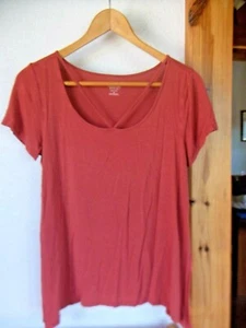 Mossimo Brand Orange Short Sleeve Polyester Spandex Woman Teenager XS Top - Picture 1 of 4