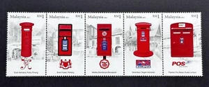 2011 Malaysia Post Box 5v Stamps (in Se-Tenant Strip) Mint Never Hinged OG - Picture 1 of 2