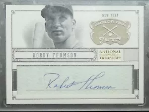 2012 Panini National Treasures Immortal Cuts Bobby Thomson scheda baseball firmata - Foto 1 di 2