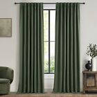 QJmydeco Dark Academia Decor Olive Green Textured Curtains Panels 108 Inches ...