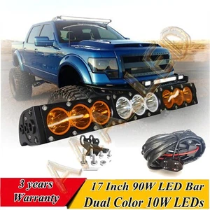16.5Inch LED Light Bar Dual Color Amber White Strobe Combo UTV Offroad Truck 4WD - Picture 1 of 20