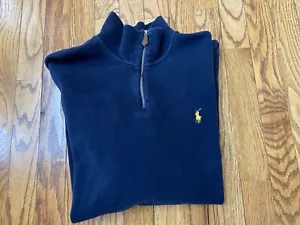 Men's Polo by Ralph Lauren Navy Blue 1/4 Zip Pullover Sweater, Size Large - Picture 1 of 4