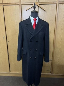 Tuta uomo vintage doppiopetto su misura classica pura lana soprabito 44L 46L - Foto 1 di 23