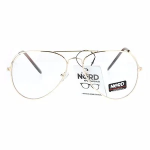 Metal Clásico Aviador Gafas Lentes Transparentes Unisex Moda Gafas UV 400 - Imagen 1 de 20