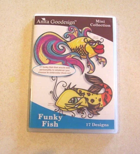 Anita Goodesign "Funky Fish" Projects Embroidery CD - Imagen 1 de 3
