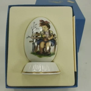 HUMMEL COLLECTOR EGG 1982 Annual Egg - by Schmid- "Flower Basket" 3" tall  ZFHTT - Picture 1 of 10