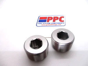 Pipe Plugs 1/8" NPT Aluminum w/ allan head Pair of Titanium Gray Anodized Alum - Imagen 1 de 1