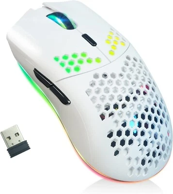 Kabellose Maus Gaming Computer RGB Beleuchtet 3400 DPI 6 Tasten USB für PC C323 - Bild 1 von 4