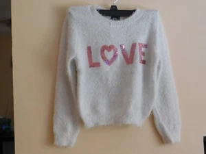 Girls White LOVE Sweater Shirt - Size XS 4/5 - New with Tags - Route 66 - Picture 1 of 5