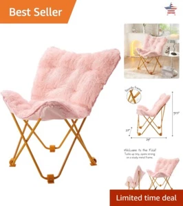Mongolian Butterfly Chair - Blush - Foldable & Lightweight - Sturdy Metal Frame - Picture 1 of 10