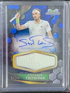 Stefanos Tsitsipas 2024 Topps Graphite Signature Relics Patch Auto Blue 07/50 - Picture 1 of 2