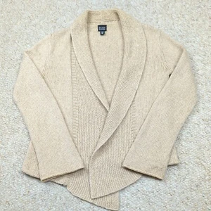 Eileen Fisher Cardigan Womens XS Beige Wool Mohair Italian Yarn Flaws Open Front - Picture 1 of 19