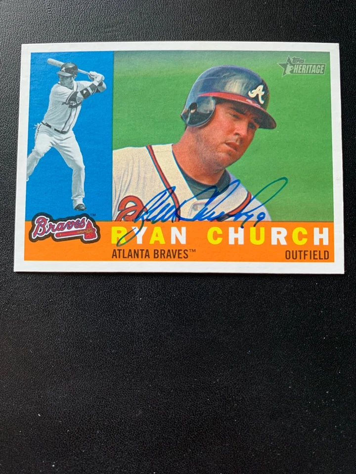 Ryan Church Signed 2009 Topps Heritage #674 Card Atlanta Braves Autograph COA - Image 1 of 1