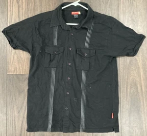 Guess Men Size XL Black Button Up Short Sleeve Shirt. J53 - Picture 1 of 6