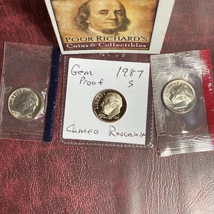 1987 PDS Roosevelt Dimes From Proof & Mint Sets. As Shown. D1276 - Picture 1 of 8