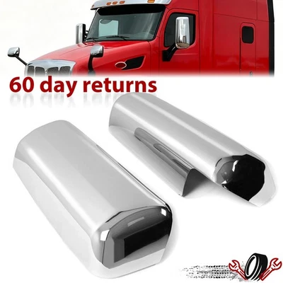 2XSnap-On Replacement Chrome Door Mirror Cover Caps For Peterbilt 579 Left+Right Foto 1 de 4