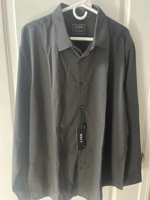 Flex Men's Luxury Designed In Italy Black Dress Shirt Long Sleeve Size XL NWT - Image 1 of 4