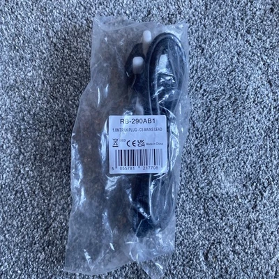 Clover Leaf Mains Power Cable Lead UK 3 Pin Plug C5 1.8m - Image 1 of 3