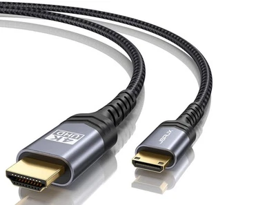 Cavo da Mini HDMI a HDMI Intrecciato in Nylon Supporto 4K per Monitor PC 3M - Immagine 1 di 3