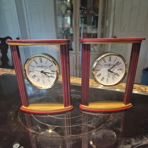 Howard Miller Tabletop or Desk Alarm Clock Glass Wood 645-623 - Picture 1 of 5