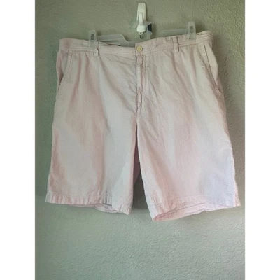 Pantalones Cortos IZOD Para Hombres Talla 40 Rosa Seersucker Rayas Informales Verano Foto 1 de 4