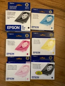 Cartuchos de inyección de tinta originales Epson Stylus Photo 2200 6 piezas T034120 T034220 T034320 - Imagen 1 de 1
