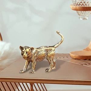 Little Lion Brass Figurine Decorative Statue for Table Living Room Bookshelf - Picture 1 of 5