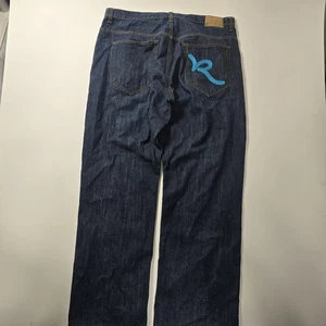 Pantalones de mezclilla vintage Rocawear para hombre 40 Y2K lavado oscuro ropa de calle - Imagen 1 de 18