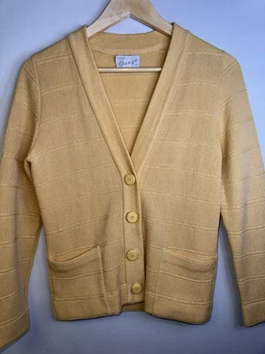 Vintage Glasgo Cardigan Skirt Set Mod 60s Mustard Yellow Wool Mohair Twinset - Image 1 of 4