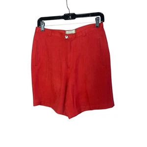 Tommy Bahama Vintage Red 100% Silk Flat Front Shorts Size 4 - Picture 1 of 7