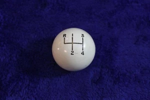 White 4 Speed Gear Shift Knob Handle Accessory Necker Knob Manual Floor Hot Rod - Picture 1 of 12