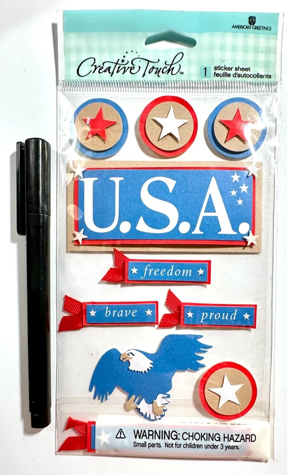 EE. UU. Águila Pegatinas Patrióticas Álbum de Recortes Tarjeta Hacer Adorno Creativo Foto 1 de 1