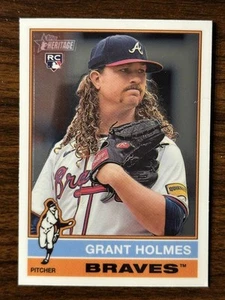 2025 Topps Heritage Grant Holmes Braves Base Chrome Parallel RC 22 - Picture 1 of 2