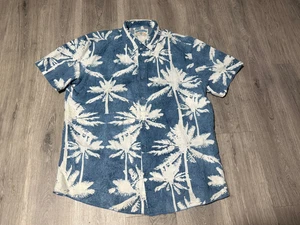 (de colección) Camisa informal con botones azul/blanco Margaritaville estampado de palmeras XL - Imagen 1 de 7